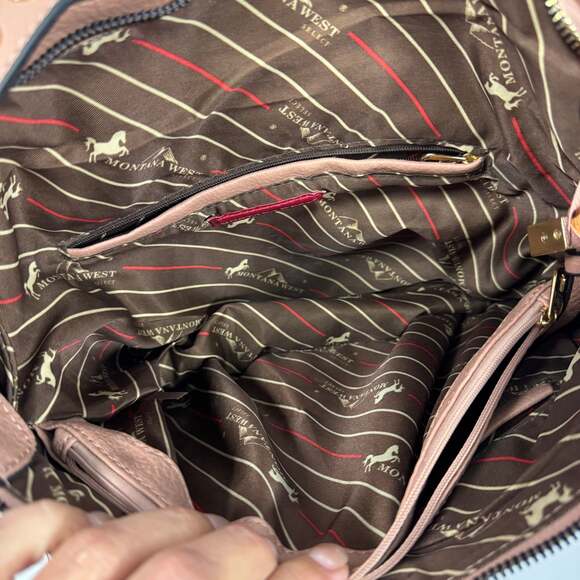 Montana West Large Leather Hobo Handbag for Women Concealed Carry Studded Purse - Picture 11 of 13